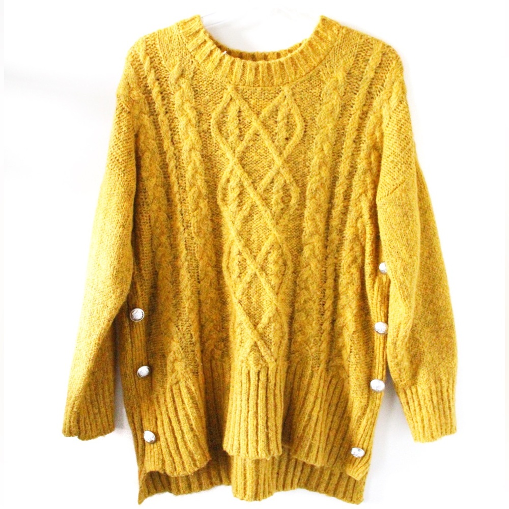 Alison Andrews Yellow Scoop Neck Sweater
